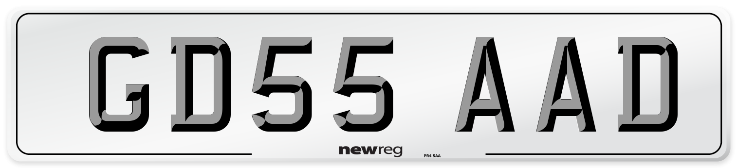 GD55 AAD Number Plate from New Reg